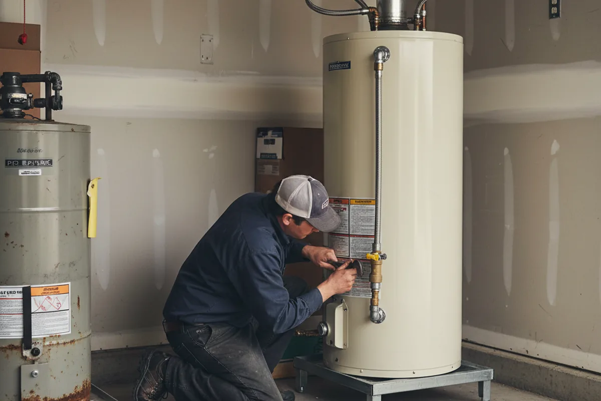 Water heater and shutoff valve replacement in Forestdale